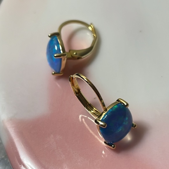 Blue Minimalist Earrings - Picture 4 of 9